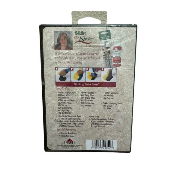 PLAID FolkArt One Stroke Techniques Guide Instructional DVD Donna Dewberry 2003 - Picture 2 of 3